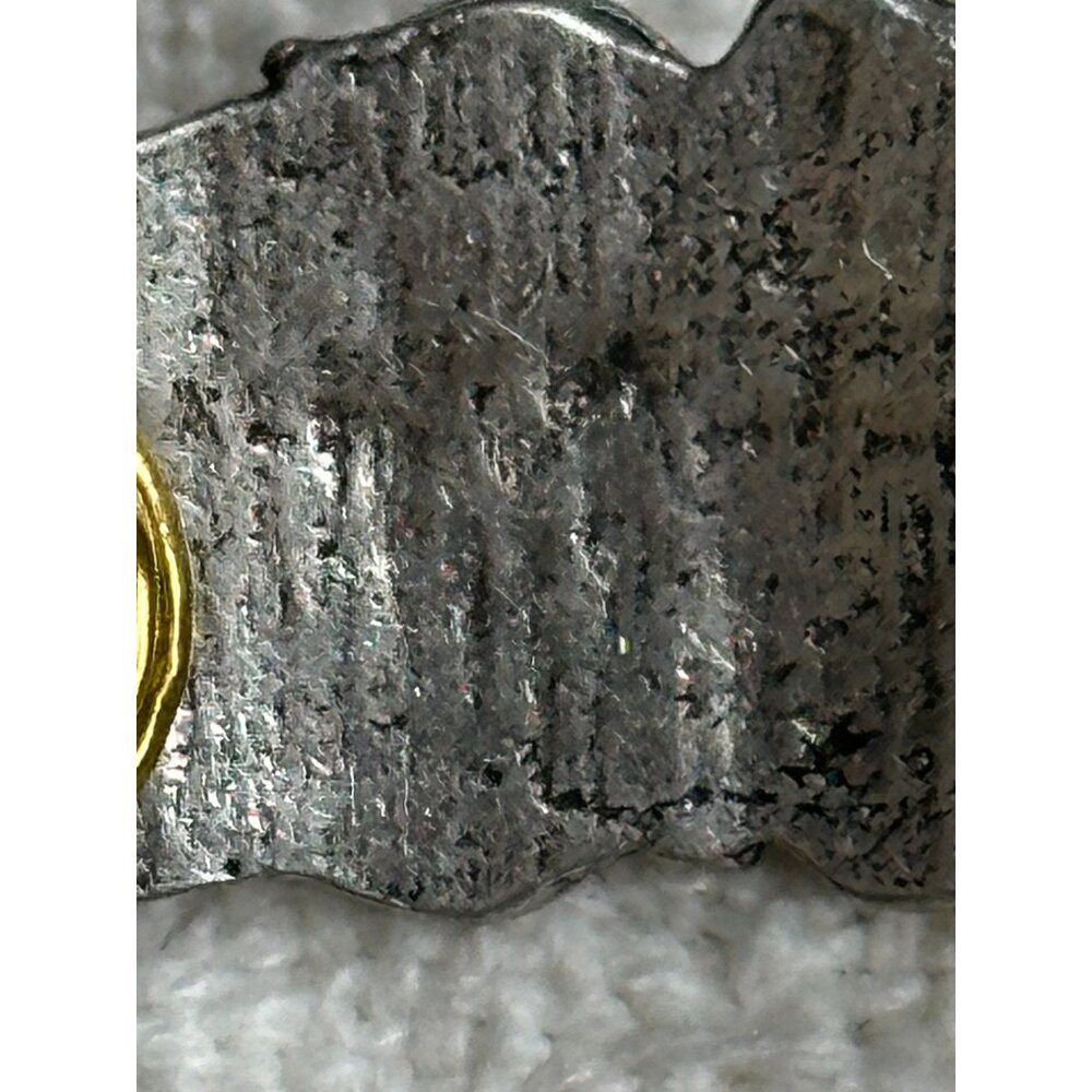 Flaming Sunburst Silver Tone Lapel Pin With Clear Gem Dual Clutches Motorcycle - Picture 3 of 6